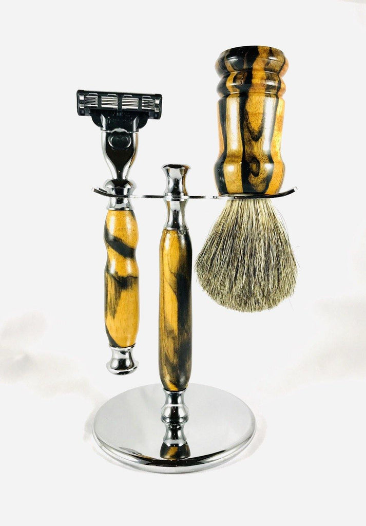 Black and White Ebony Gillette Mach 3 Razor - Valkryie