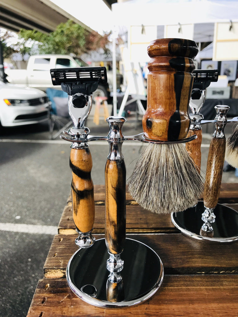 Black & White Ebony Shave Set - Valkryie