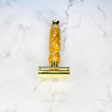 Gold Flake on Gold DE Safety Razor - Valkryie